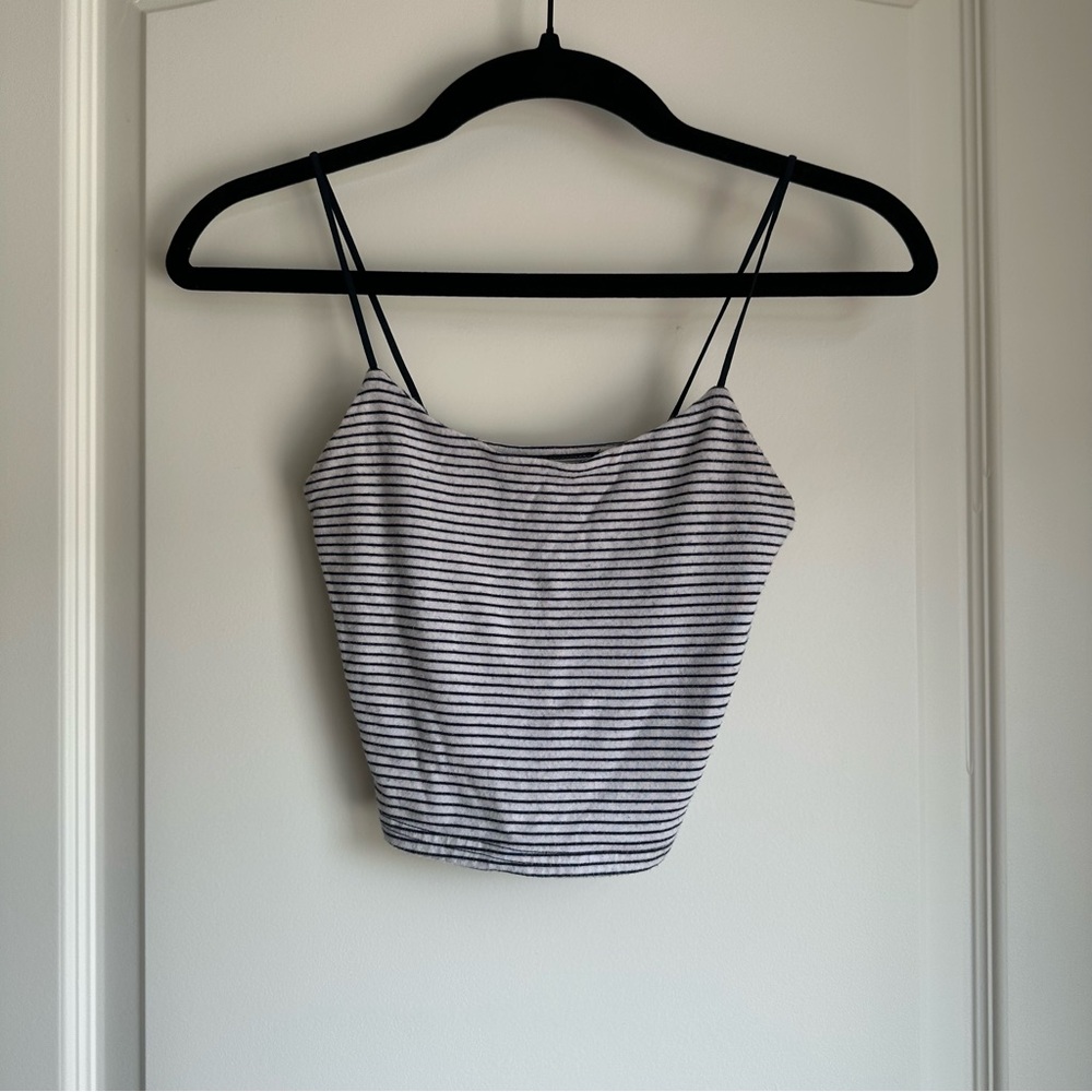 Pacsun Blue & White Striped Crop Top